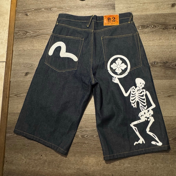 Evisu Denim Shorts Size 34 Blue - Picture 1 of 6